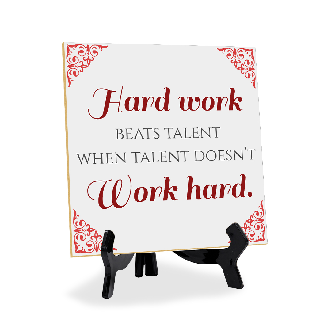 Motivations- & Sportdekoration 5"x 5" quadratisches Tischschild mit Acrylstaffelei - Bild 127 von 147