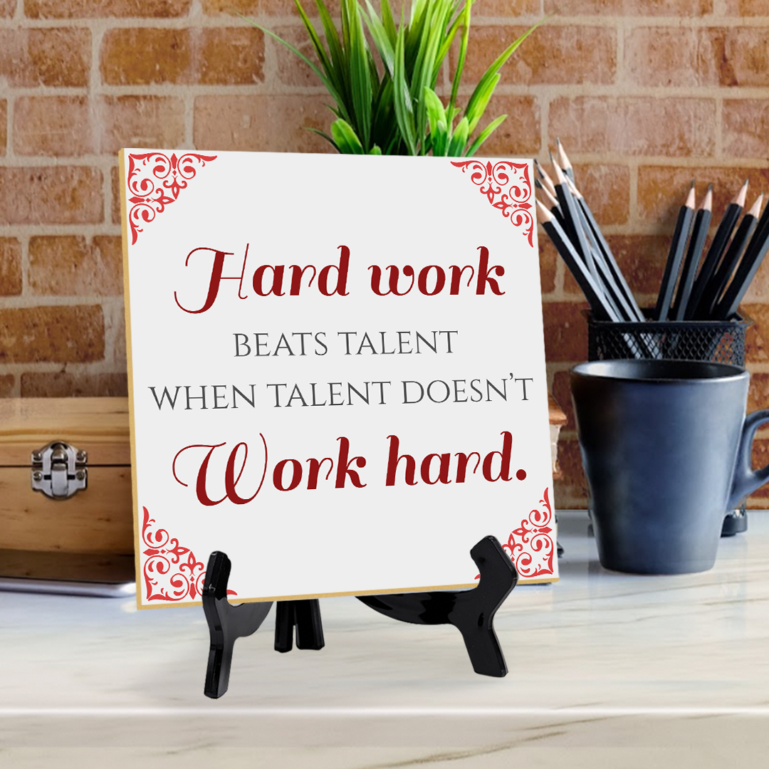 Motivations- & Sportdekoration 5"x 5" quadratisches Tischschild mit Acrylstaffelei - Bild 131 von 147