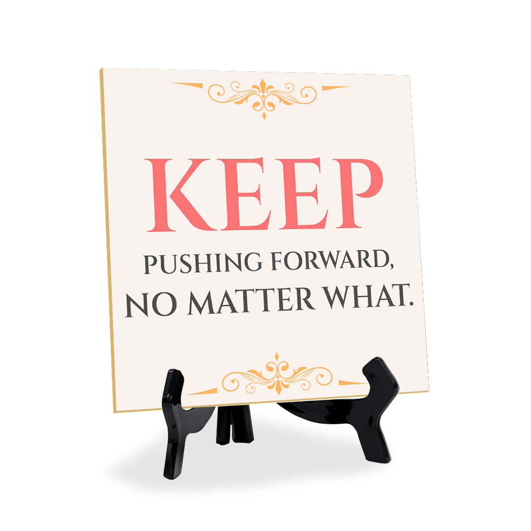 Motivations- & Sportdekoration 5"x 5" quadratisches Tischschild mit Acrylstaffelei - Bild 113 von 147
