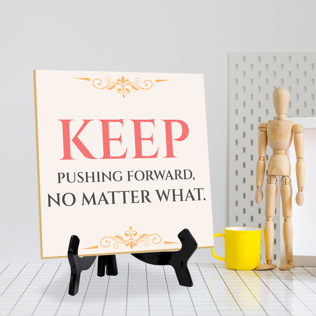 Motivations- & Sportdekoration 5"x 5" quadratisches Tischschild mit Acrylstaffelei - Bild 115 von 147