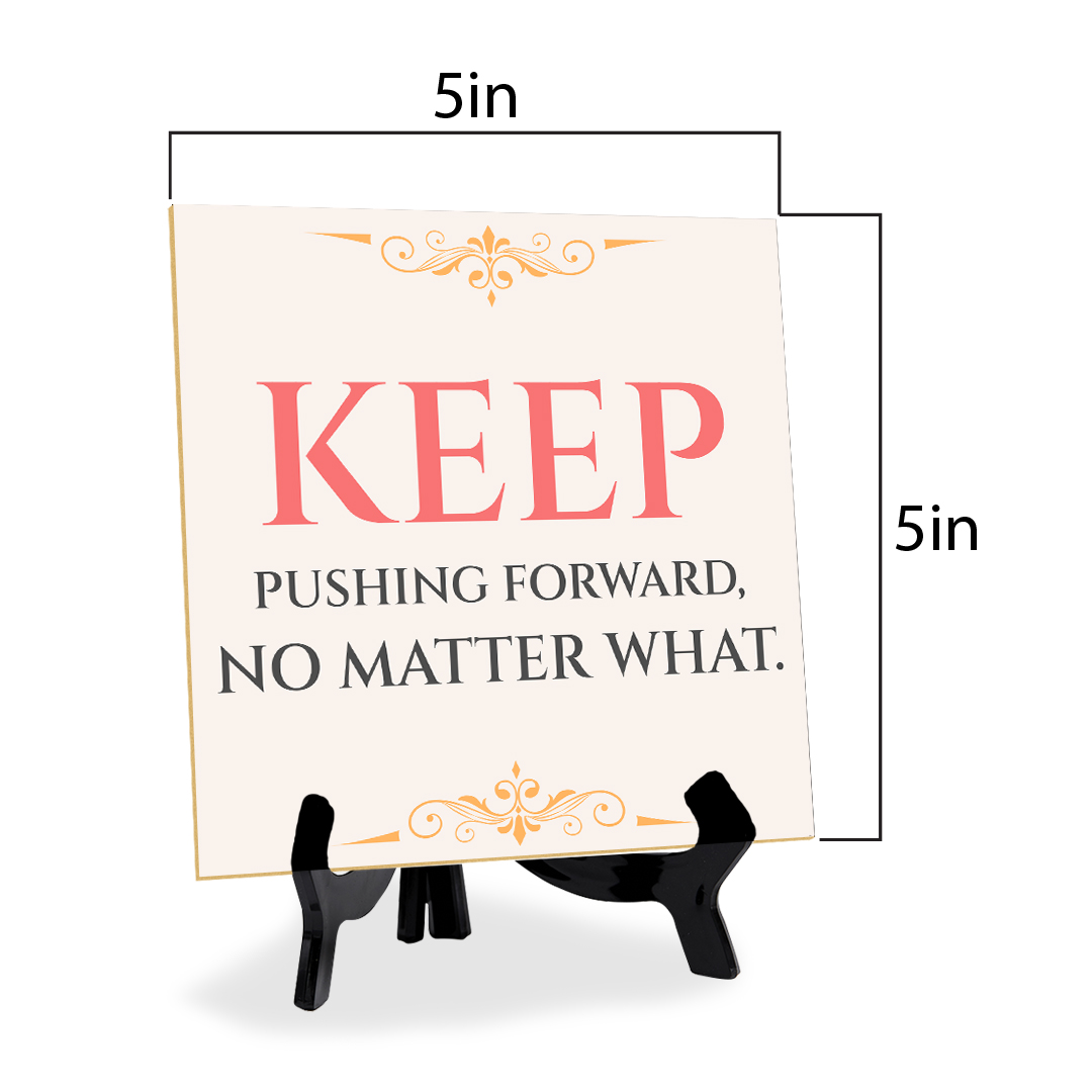 Motivations- & Sportdekoration 5"x 5" quadratisches Tischschild mit Acrylstaffelei - Bild 118 von 147