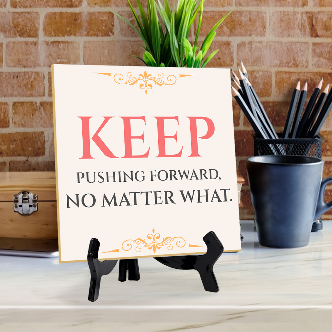 Motivations- & Sportdekoration 5"x 5" quadratisches Tischschild mit Acrylstaffelei - Bild 117 von 147