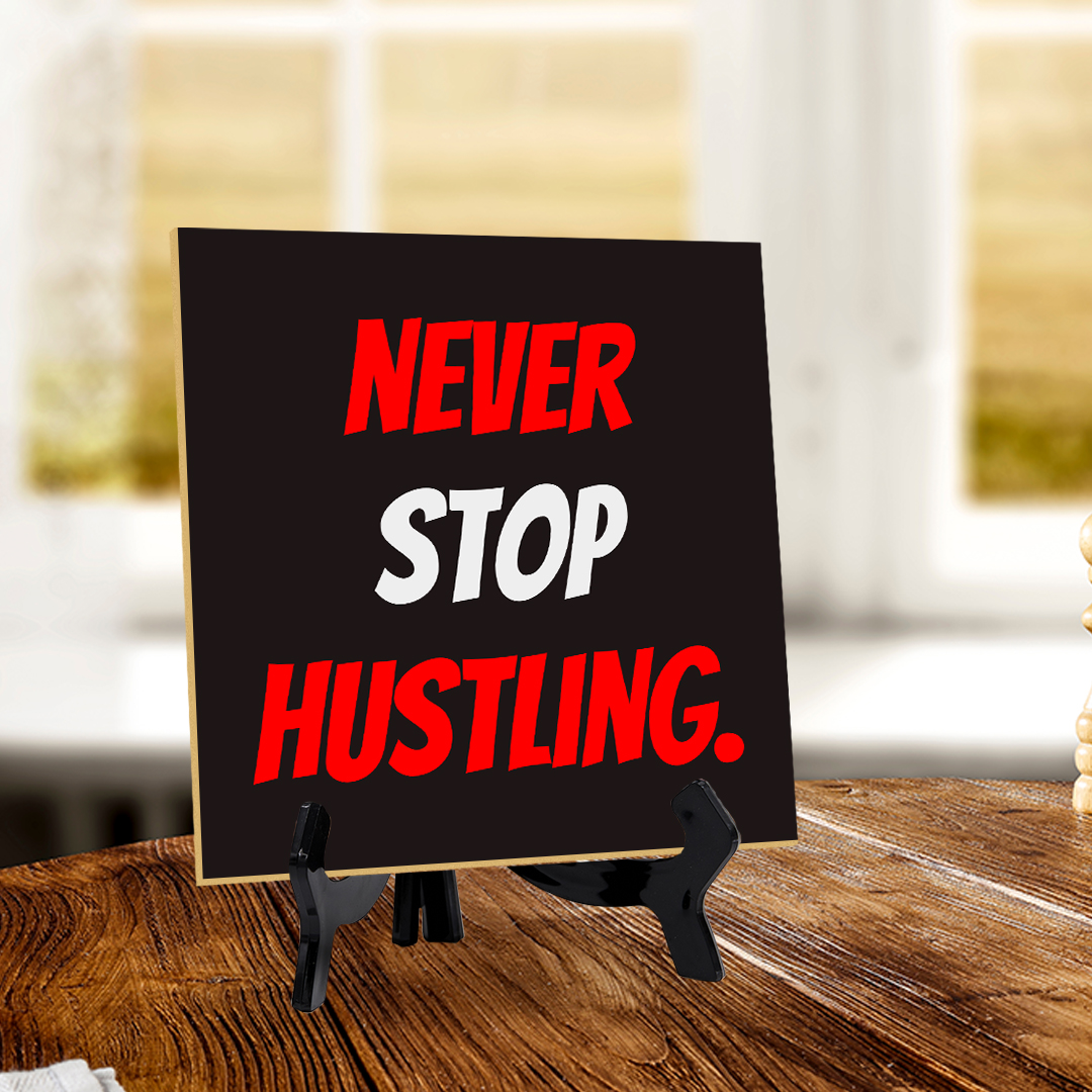 Motivations- & Sportdekoration 5"x 5" quadratisches Tischschild mit Acrylstaffelei - Bild 79 von 147