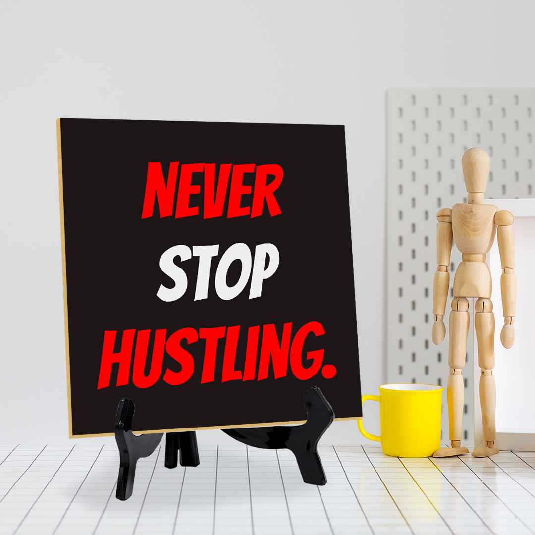 Motivations- & Sportdekoration 5"x 5" quadratisches Tischschild mit Acrylstaffelei - Bild 80 von 147