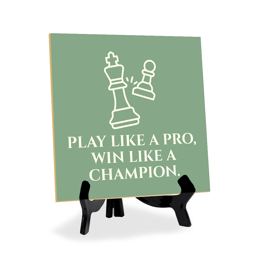 Motivations- & Sportdekoration 5"x 5" quadratisches Tischschild mit Acrylstaffelei - Bild 92 von 147