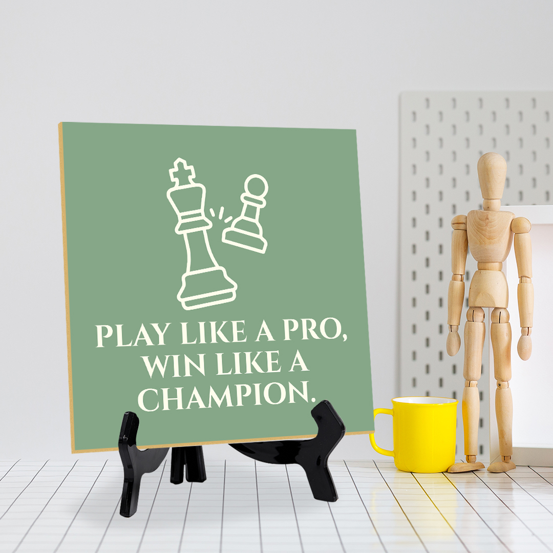 Motivations- & Sportdekoration 5"x 5" quadratisches Tischschild mit Acrylstaffelei - Bild 94 von 147
