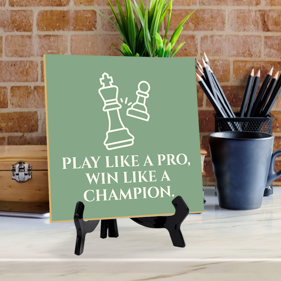 Motivations- & Sportdekoration 5"x 5" quadratisches Tischschild mit Acrylstaffelei - Bild 96 von 147