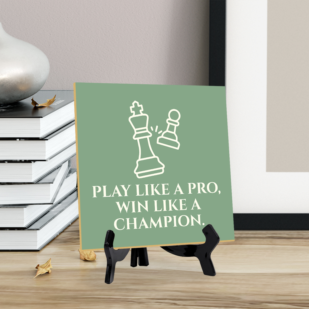 Motivations- & Sportdekoration 5"x 5" quadratisches Tischschild mit Acrylstaffelei - Bild 95 von 147