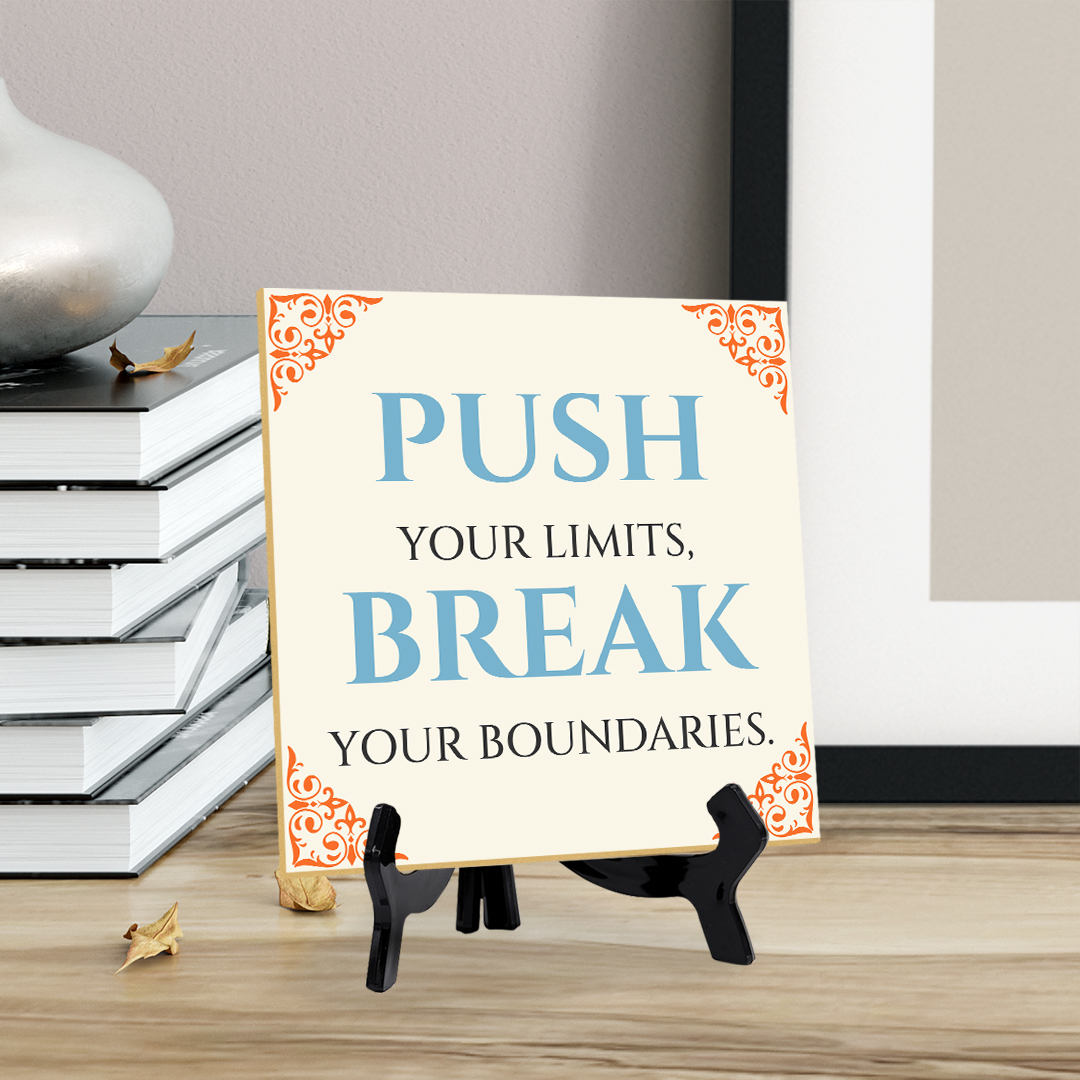 Motivations- & Sportdekoration 5"x 5" quadratisches Tischschild mit Acrylstaffelei - Bild 74 von 147