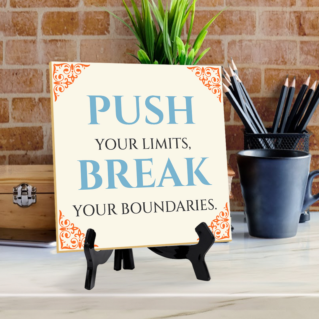 Motivations- & Sportdekoration 5"x 5" quadratisches Tischschild mit Acrylstaffelei - Bild 75 von 147