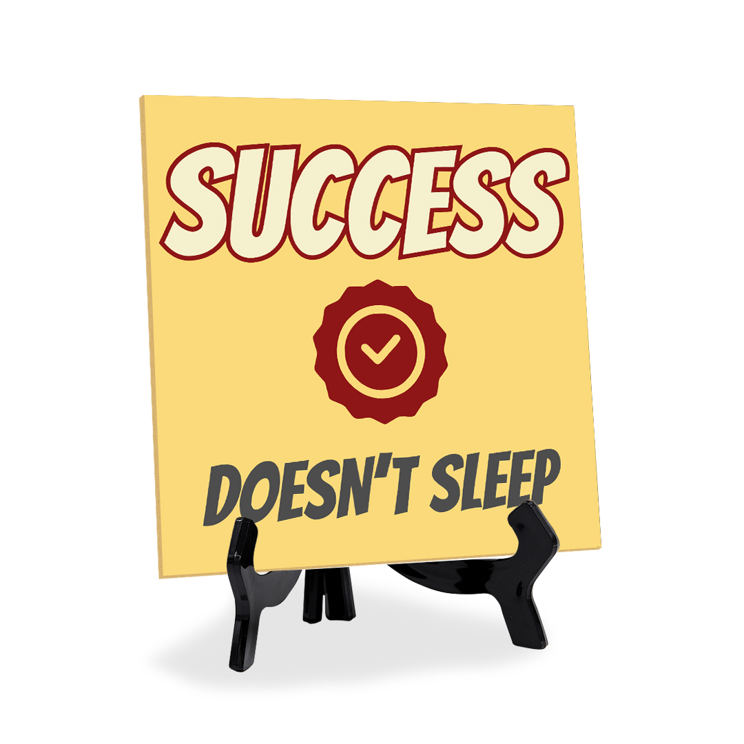 Motivations- & Sportdekoration 5"x 5" quadratisches Tischschild mit Acrylstaffelei - Bild 141 von 147