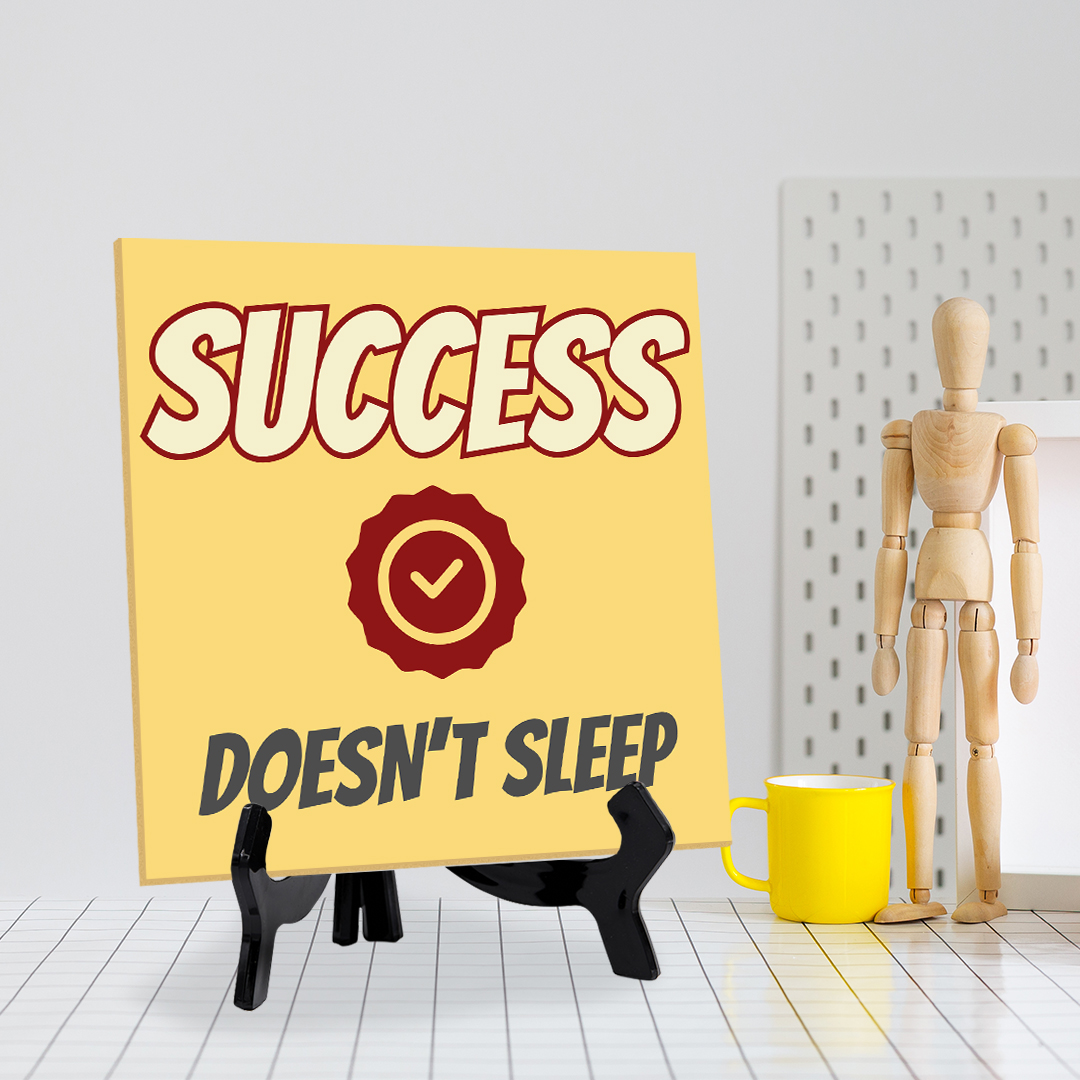 Motivations- & Sportdekoration 5"x 5" quadratisches Tischschild mit Acrylstaffelei - Bild 143 von 147