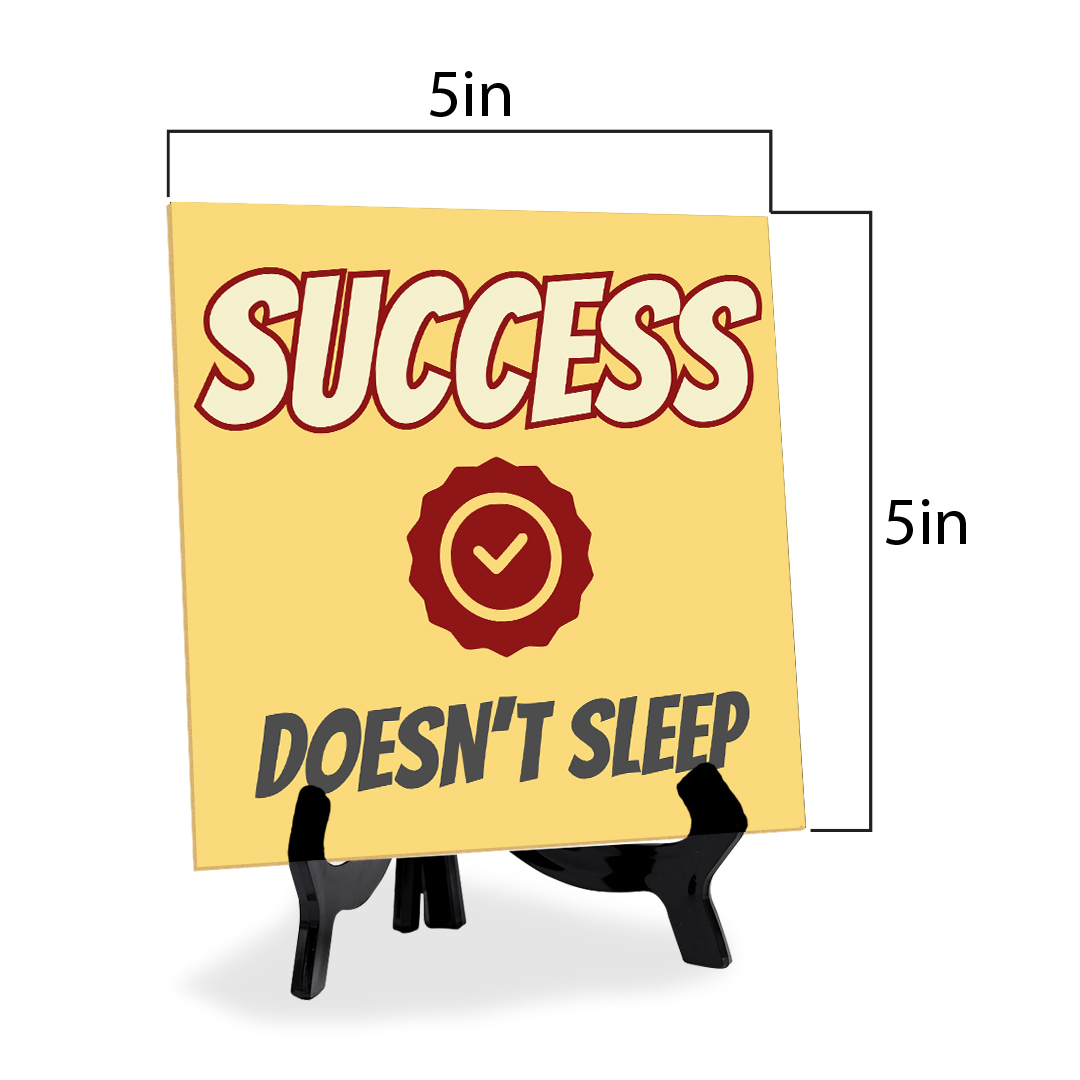 Motivations- & Sportdekoration 5"x 5" quadratisches Tischschild mit Acrylstaffelei - Bild 146 von 147