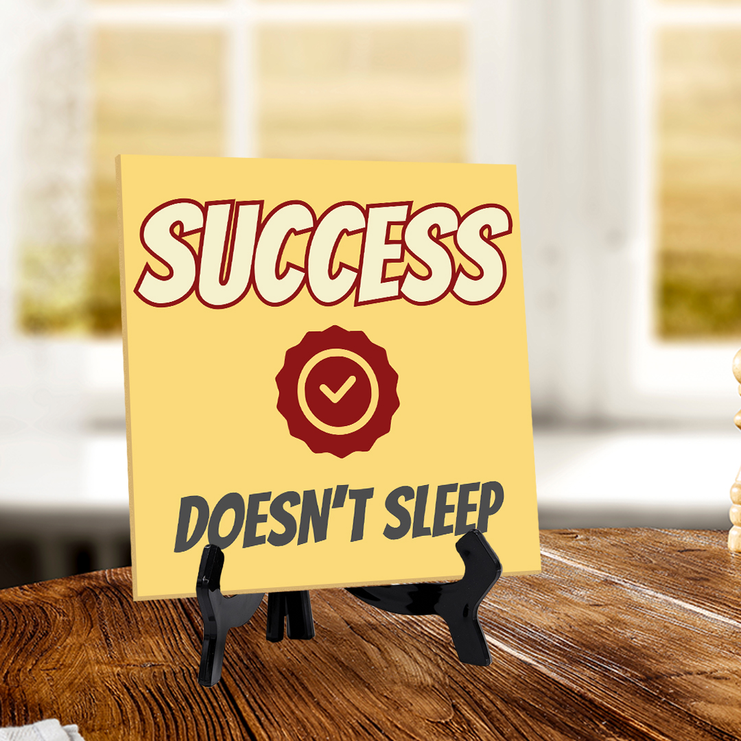 Motivations- & Sportdekoration 5"x 5" quadratisches Tischschild mit Acrylstaffelei - Bild 142 von 147