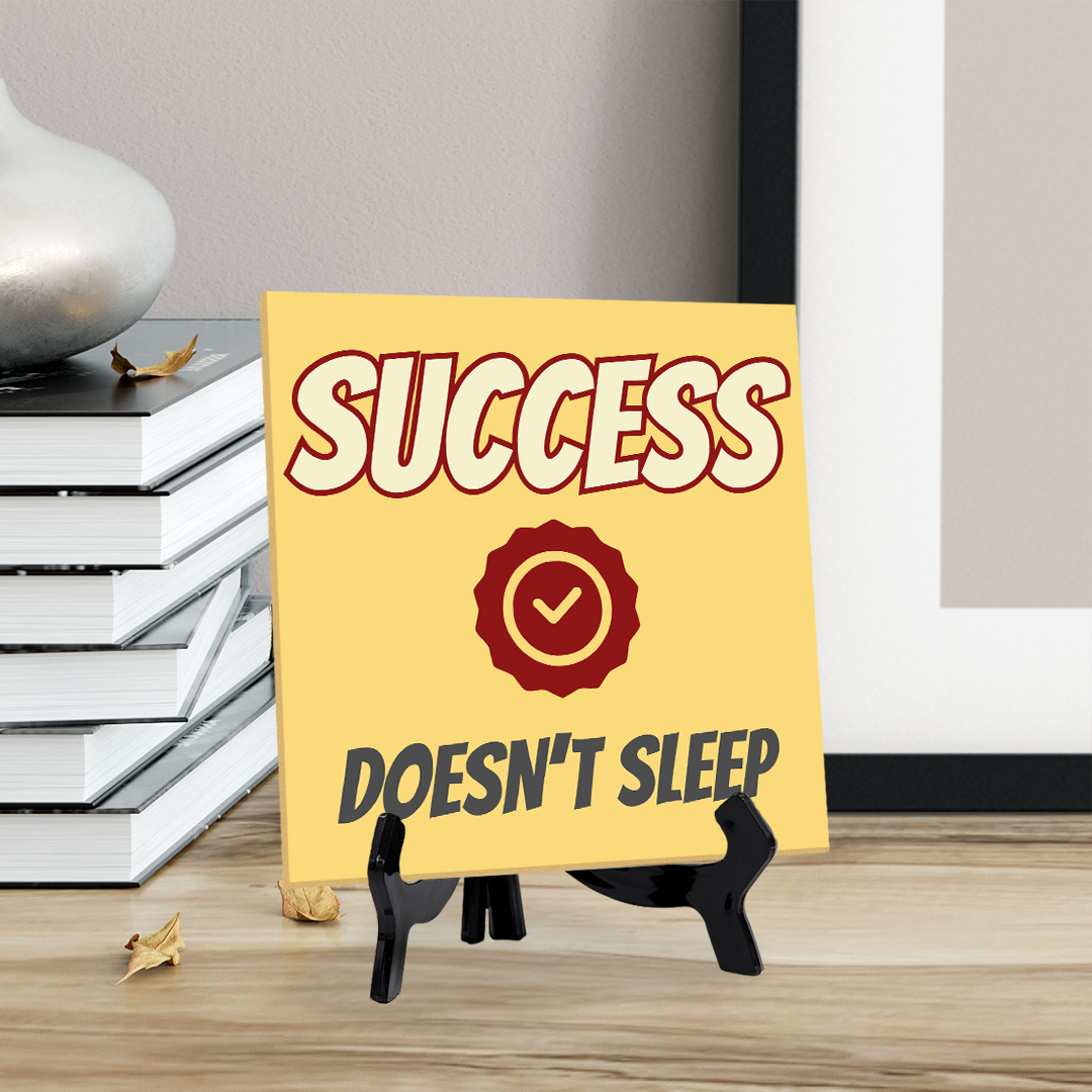 Motivations- & Sportdekoration 5"x 5" quadratisches Tischschild mit Acrylstaffelei - Bild 144 von 147