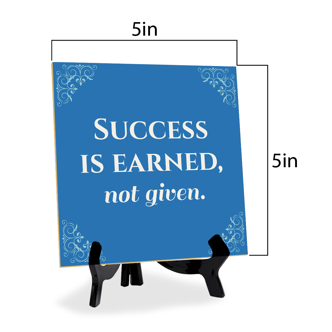 Motivations- & Sportdekoration 5"x 5" quadratisches Tischschild mit Acrylstaffelei - Bild 69 von 147