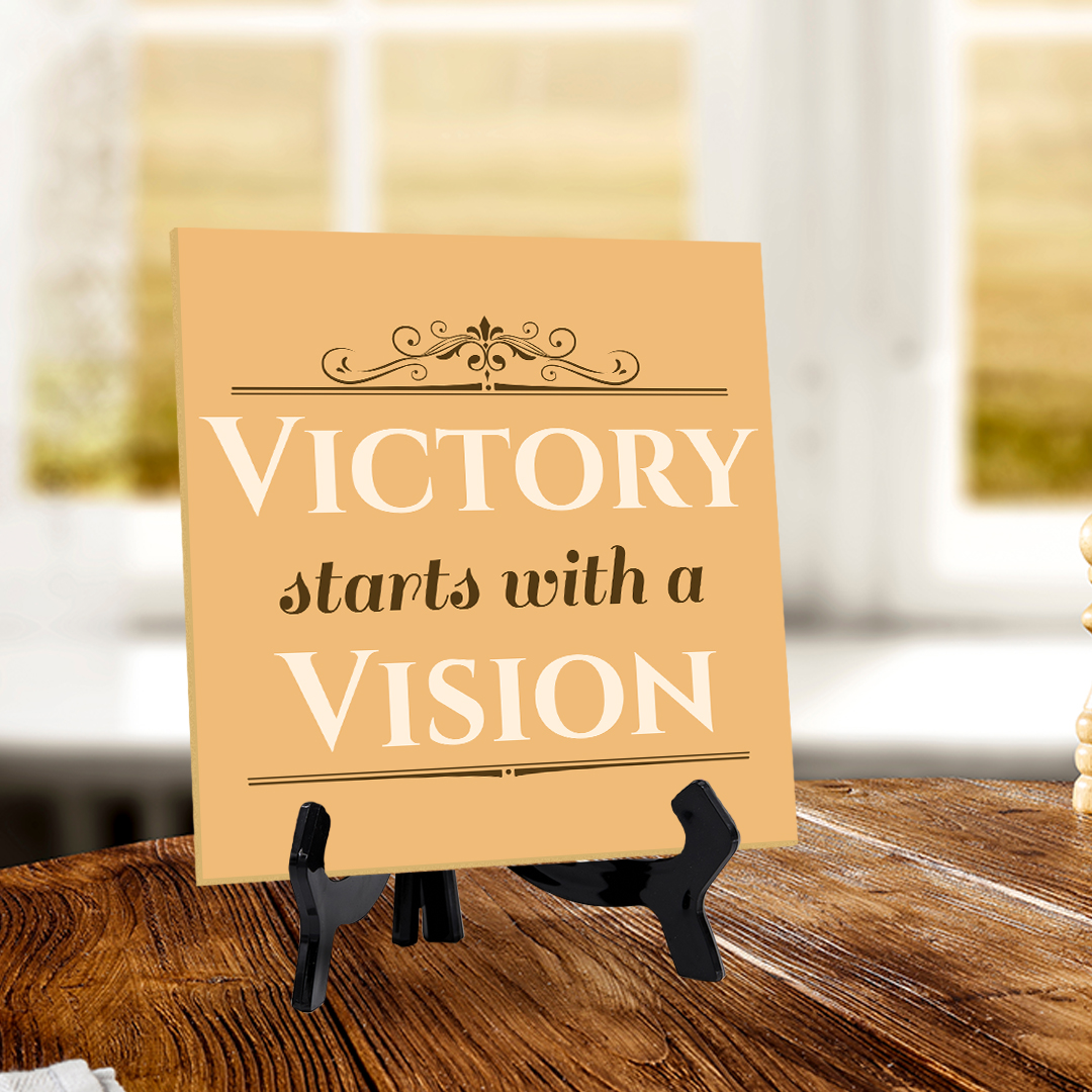 Motivations- & Sportdekoration 5"x 5" quadratisches Tischschild mit Acrylstaffelei - Bild 58 von 147