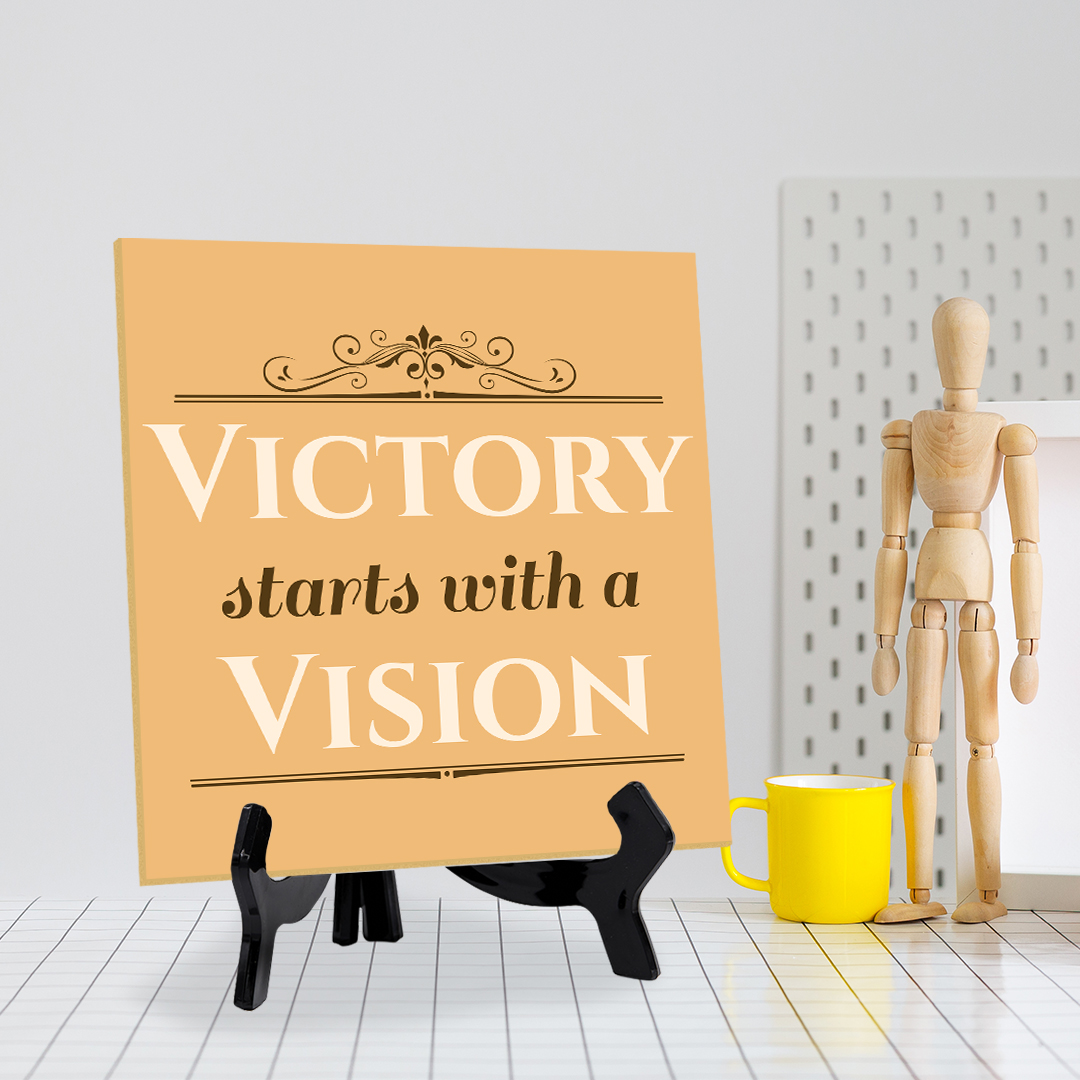 Motivations- & Sportdekoration 5"x 5" quadratisches Tischschild mit Acrylstaffelei - Bild 59 von 147