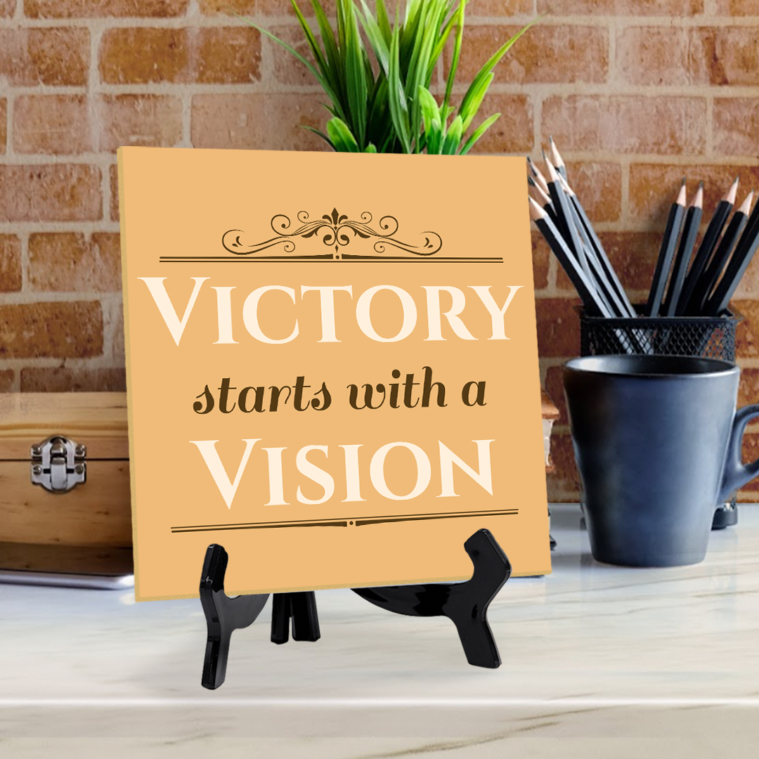 Motivations- & Sportdekoration 5"x 5" quadratisches Tischschild mit Acrylstaffelei - Bild 61 von 147