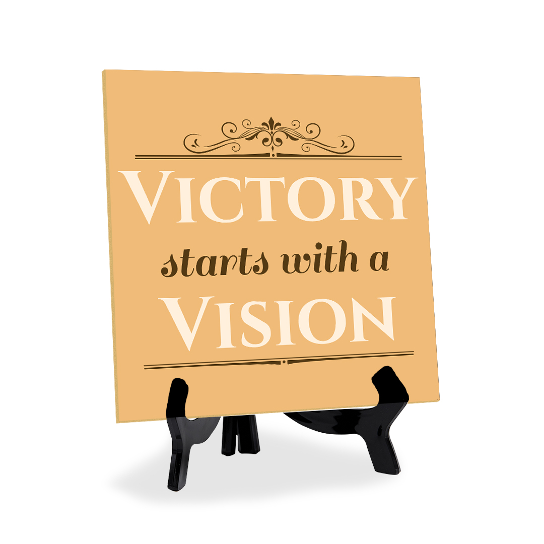 Motivations- & Sportdekoration 5"x 5" quadratisches Tischschild mit Acrylstaffelei - Bild 57 von 147