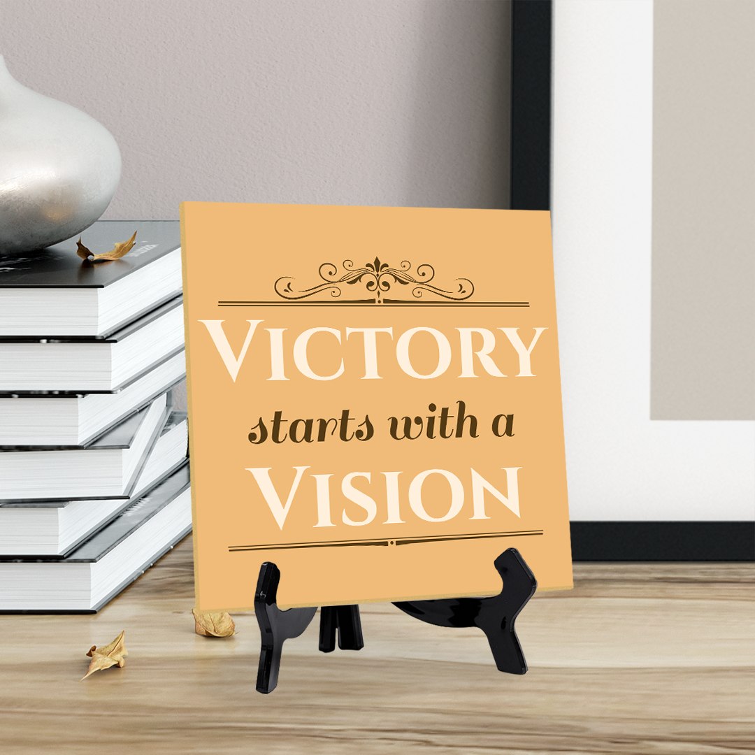 Motivations- & Sportdekoration 5"x 5" quadratisches Tischschild mit Acrylstaffelei - Bild 60 von 147
