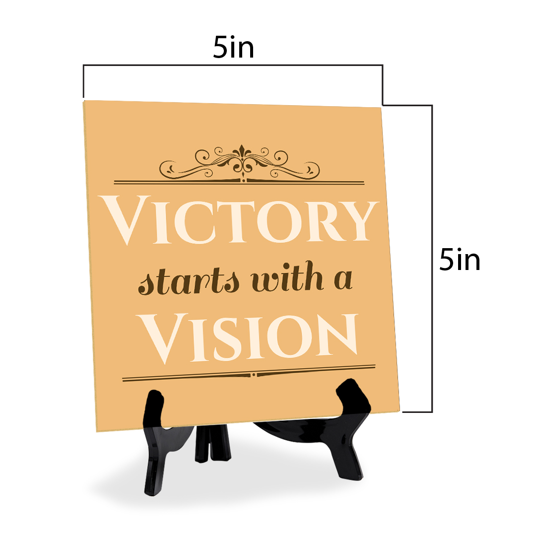 Motivations- & Sportdekoration 5"x 5" quadratisches Tischschild mit Acrylstaffelei - Bild 62 von 147