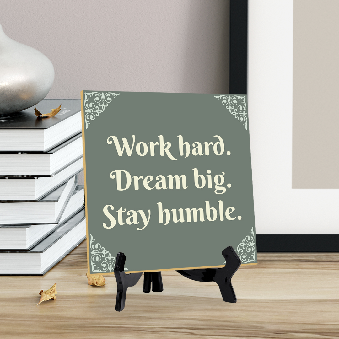 Motivations- & Sportdekoration 5"x 5" quadratisches Tischschild mit Acrylstaffelei - Bild 25 von 147