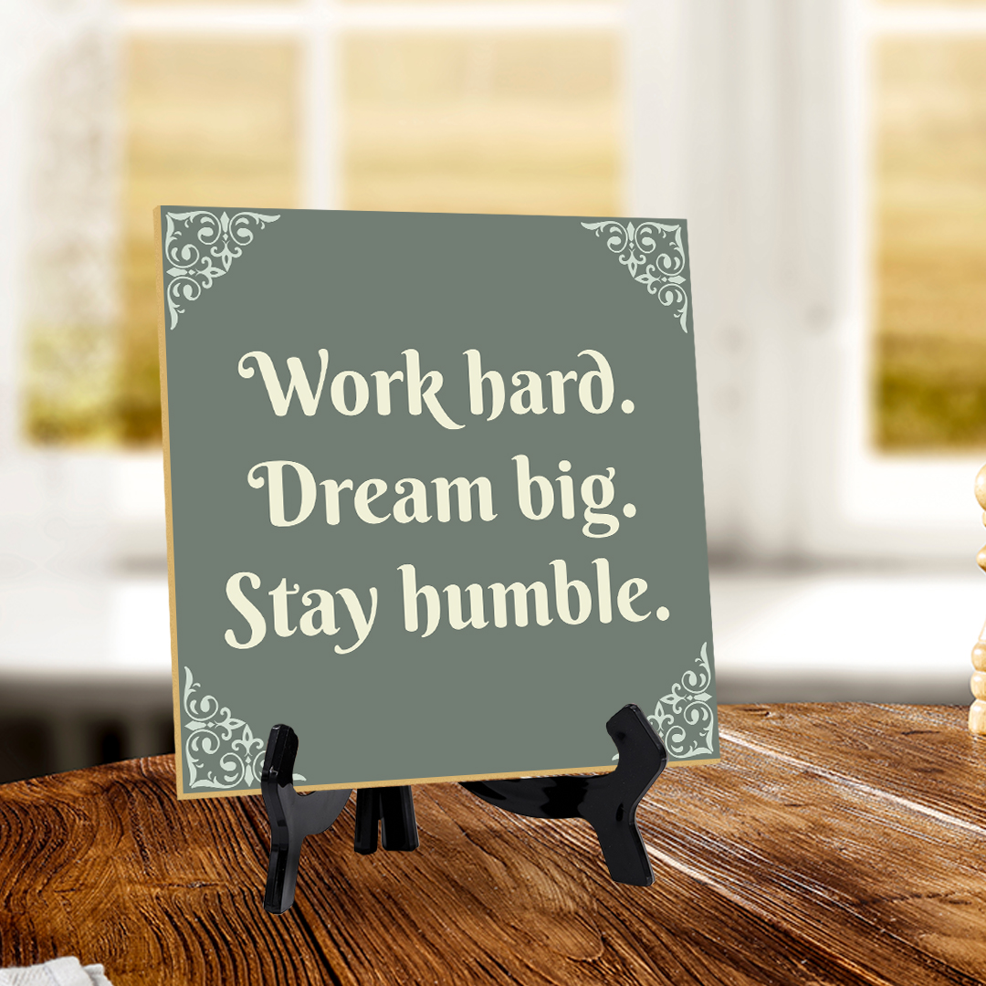 Motivations- & Sportdekoration 5"x 5" quadratisches Tischschild mit Acrylstaffelei - Bild 23 von 147