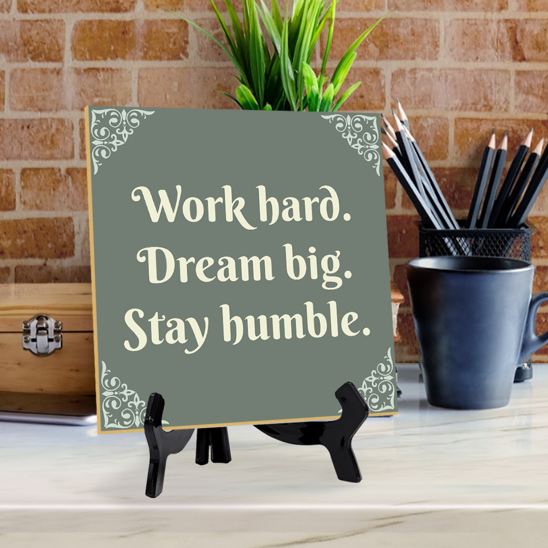 Motivations- & Sportdekoration 5"x 5" quadratisches Tischschild mit Acrylstaffelei - Bild 26 von 147