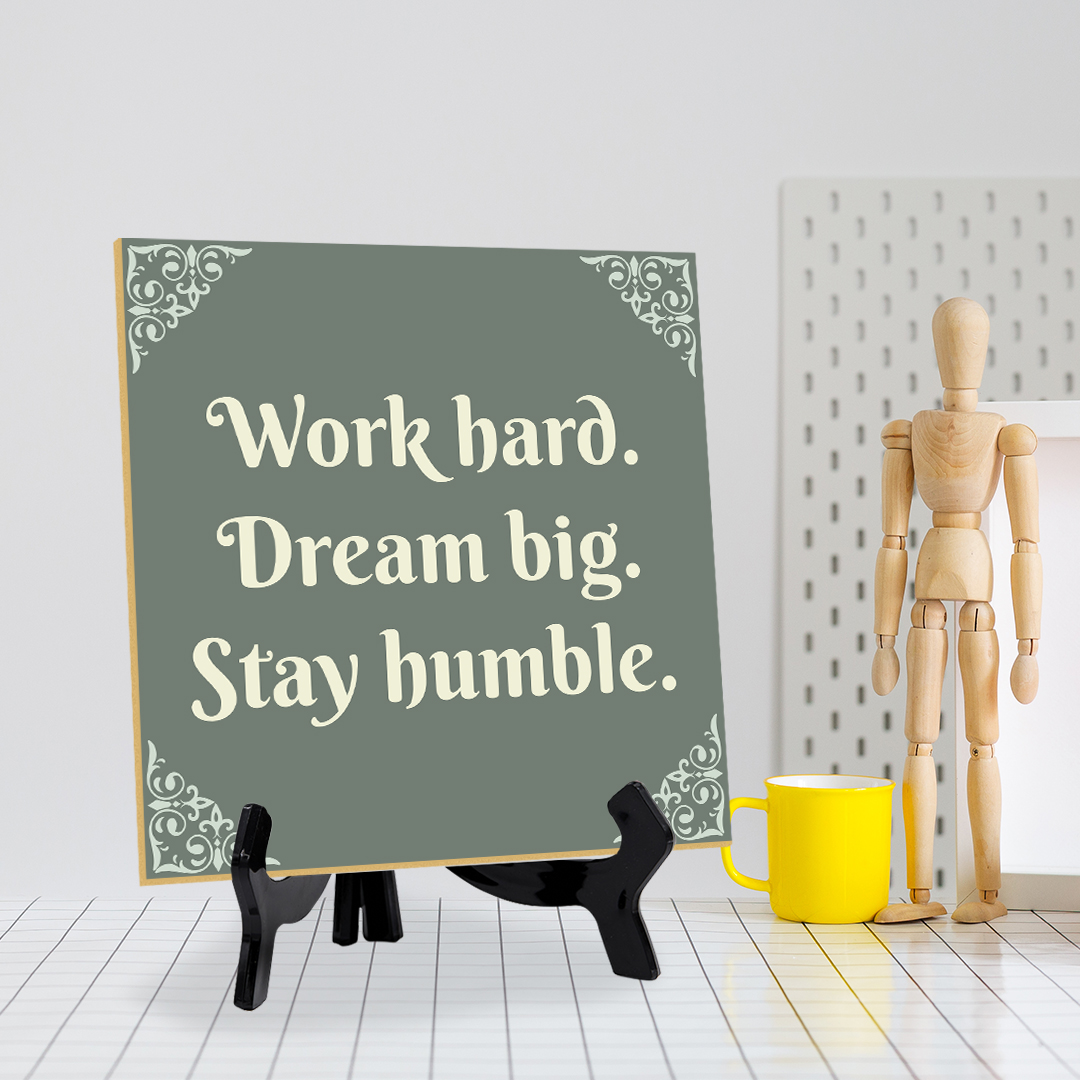 Motivations- & Sportdekoration 5"x 5" quadratisches Tischschild mit Acrylstaffelei - Bild 24 von 147