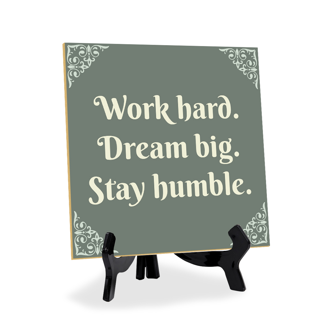 Motivations- & Sportdekoration 5"x 5" quadratisches Tischschild mit Acrylstaffelei - Bild 22 von 147