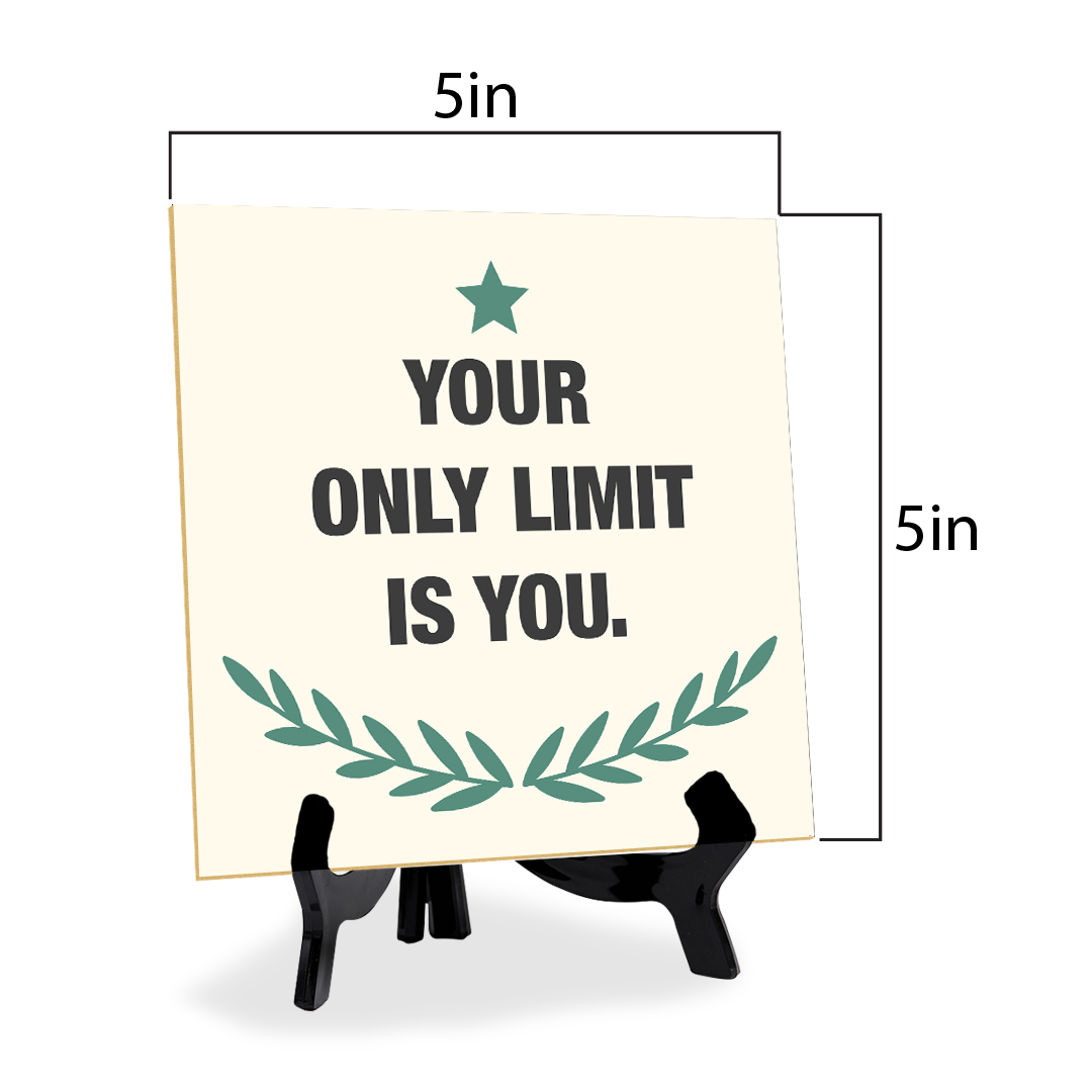 Motivations- & Sportdekoration 5"x 5" quadratisches Tischschild mit Acrylstaffelei - Bild 111 von 147