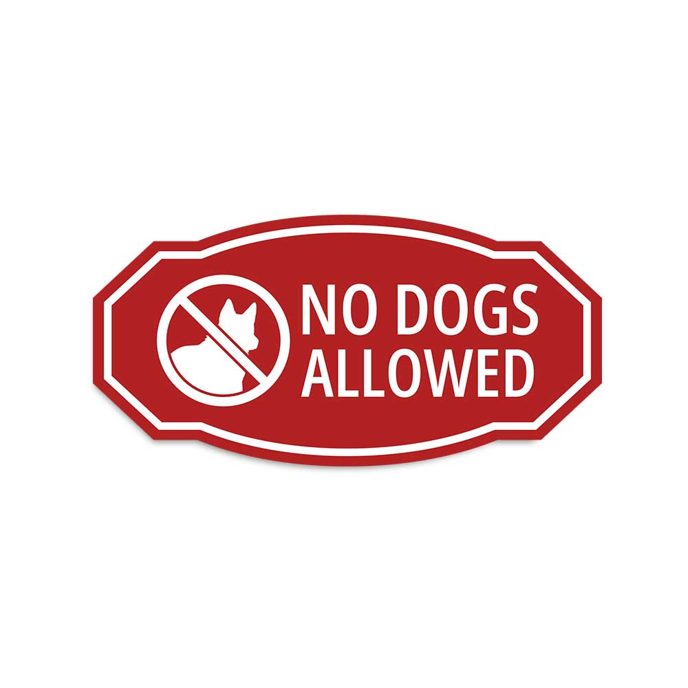 Victorian Plus No Dogs Allowed Wall or Door Sign | Pet Warning Signage