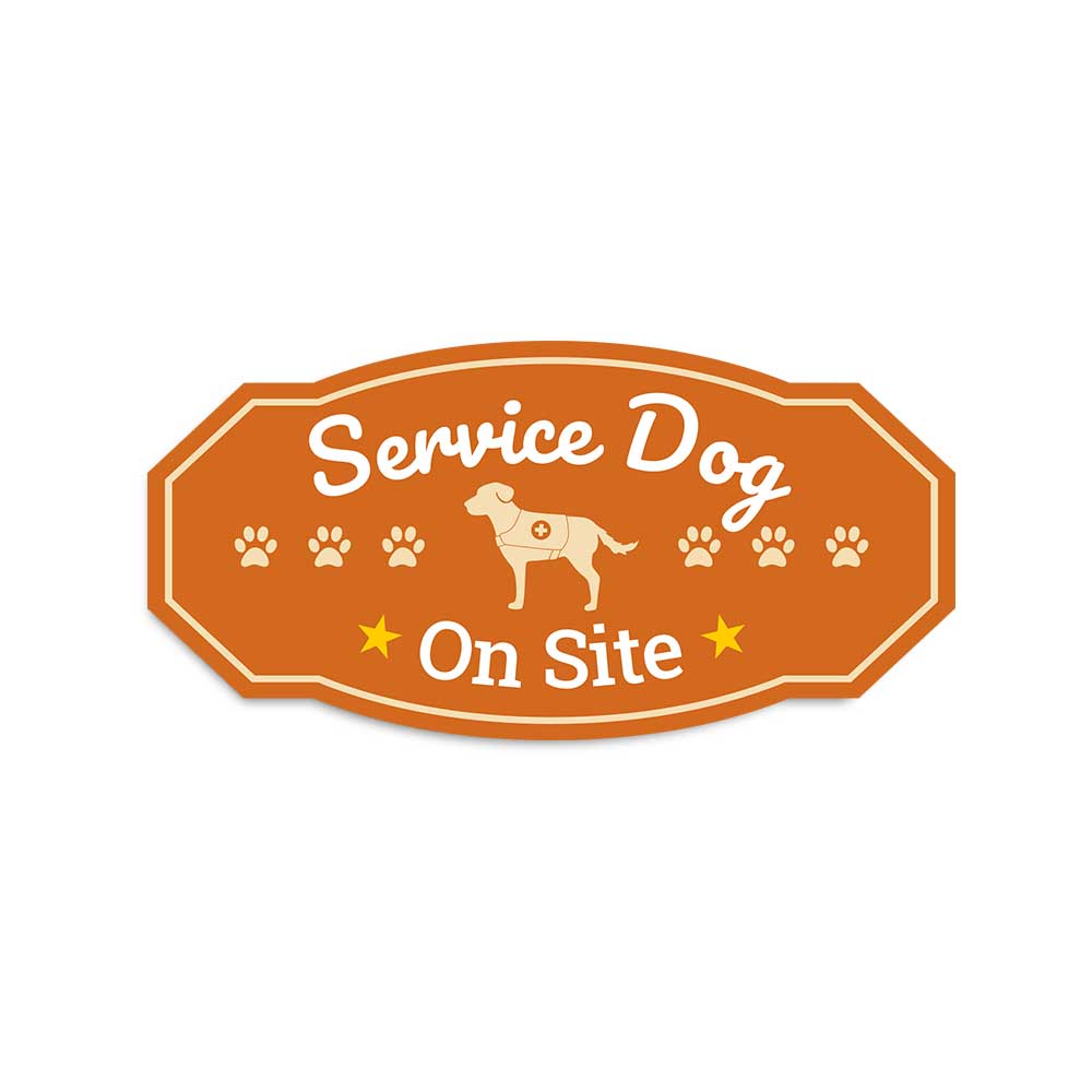 Victorian Plus Service Dog On Site Wall or Door Sign | Pet Warning Signage