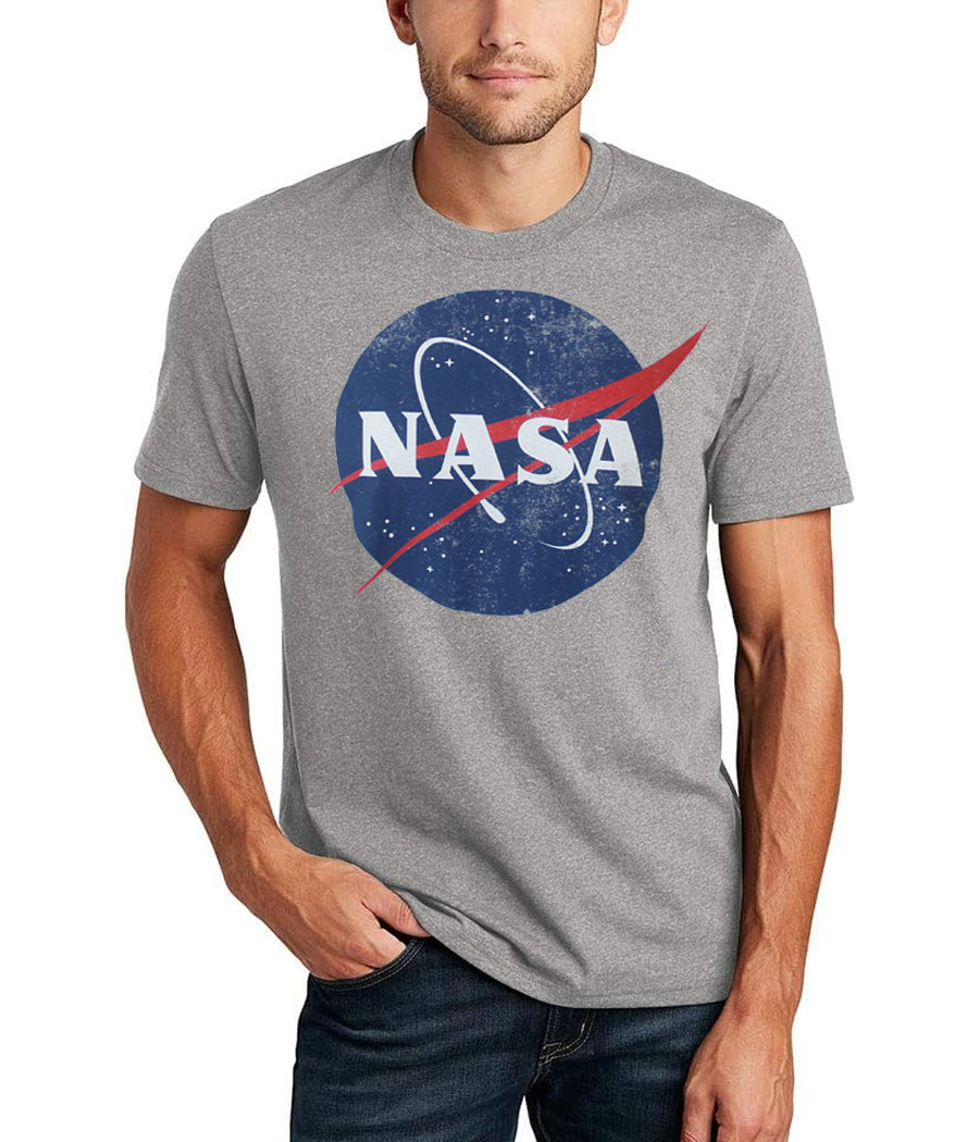 NASA Vintage Meatball Distressed Logo T-Shirt Grey - Picture 7 of 8
