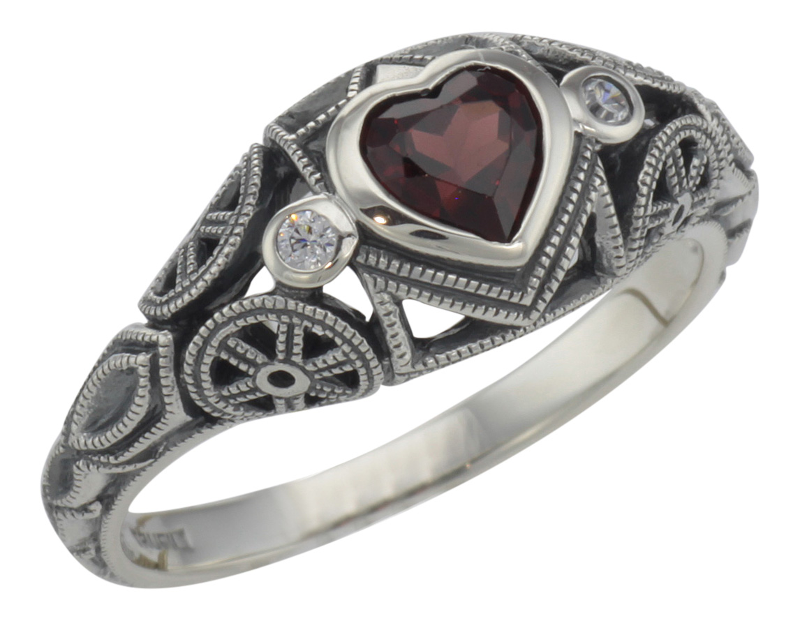 Genuine Sterling Silver Genuine White Topaz Heart Shape Gem Baby Ring