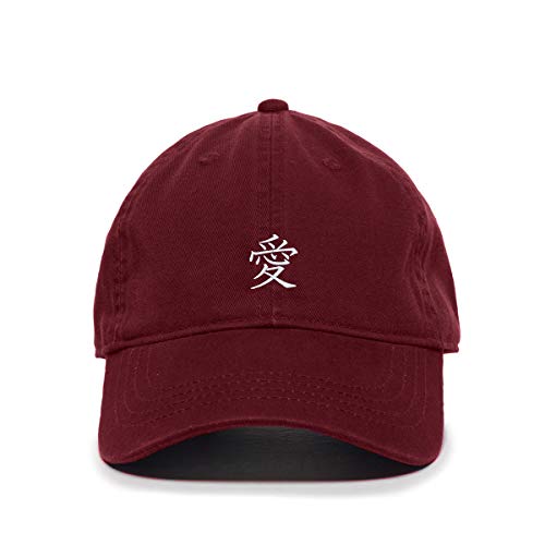 Japanese Love Baseball Cap Embroidered Cotton Adjustable Dad Hat - Picture 3 of 19