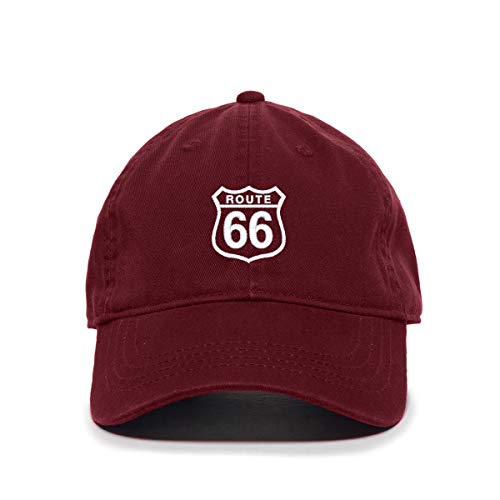 Berretto da baseball Route 66 in cotone ricamato regolabile cappello papà - Foto 3 di 19