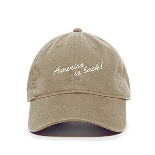 America is Back Baseball Cap Embroidered Cotton Adjustable Dad Hat - Picture 8 of 19