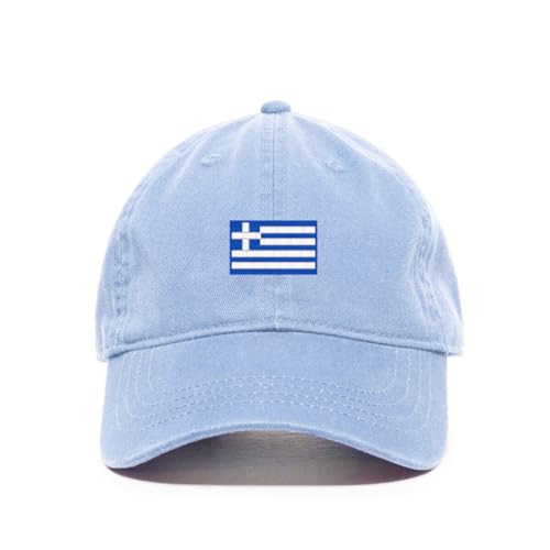 Greece Flag Embroidered Baseball Cap Cotton Adjustable Dad Hat - Picture 9 of 19