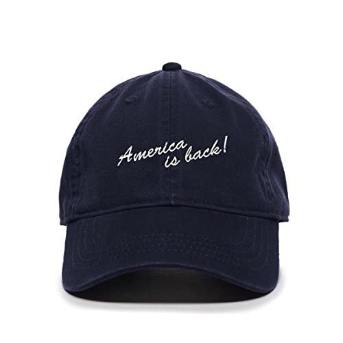 America is Back Baseball Cap Embroidered Cotton Adjustable Dad Hat - Picture 11 of 19