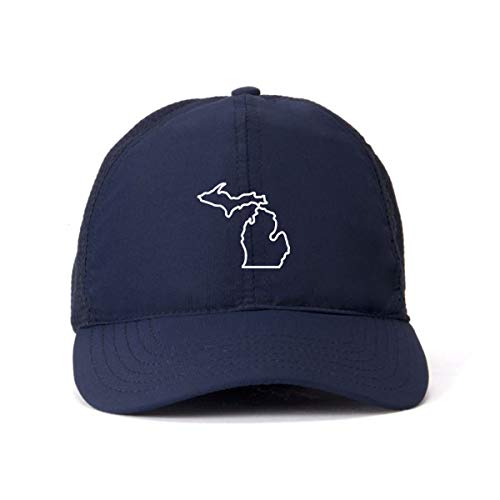 Michigan Map Outline Baseball Cap Embroidered Cotton Adjustable Dad Hat - Picture 11 of 19