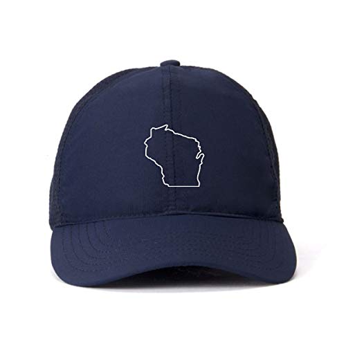Wisconsin Map Outline Baseball Cap Embroidered Cotton Adjustable Dad Hat - Picture 11 of 19