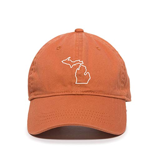 Michigan Map Outline Baseball Cap Embroidered Cotton Adjustable Dad Hat - Picture 13 of 19