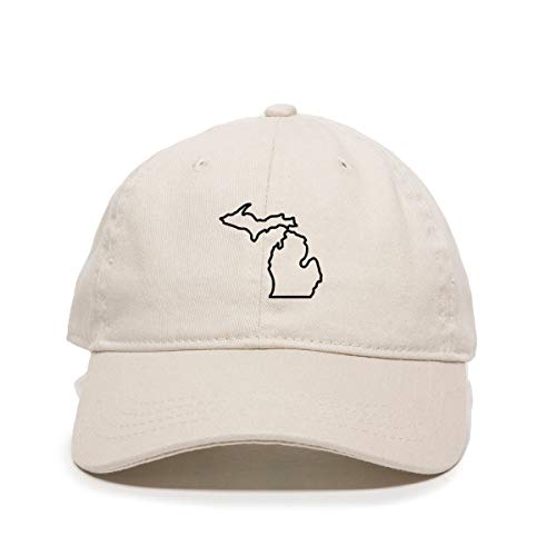 Michigan Map Outline Baseball Cap Embroidered Cotton Adjustable Dad Hat - Picture 14 of 19