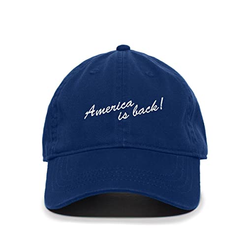 America is Back Baseball Cap Embroidered Cotton Adjustable Dad Hat - Picture 17 of 19
