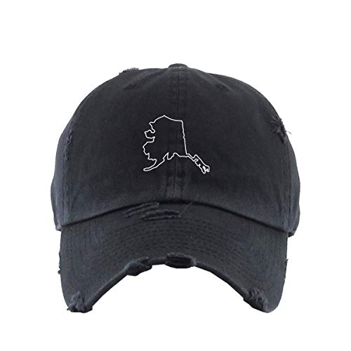 Alaska Map Vintage Baseball Cap Embroidered Adjustable Distressed Dad Hat - Picture 3 of 15