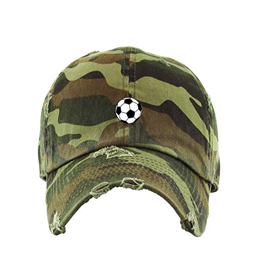 Soccer Ball Vintage Baseball Cap Embroidered Adjustable Distressed Dad Hat - Bild 4 von 15