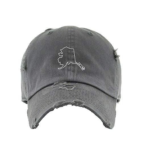 Alaska Map Vintage Baseball Cap Embroidered Adjustable Distressed Dad Hat - Picture 5 of 15