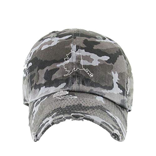 Alaska Map Vintage Baseball Cap Embroidered Adjustable Distressed Dad Hat - Picture 6 of 15